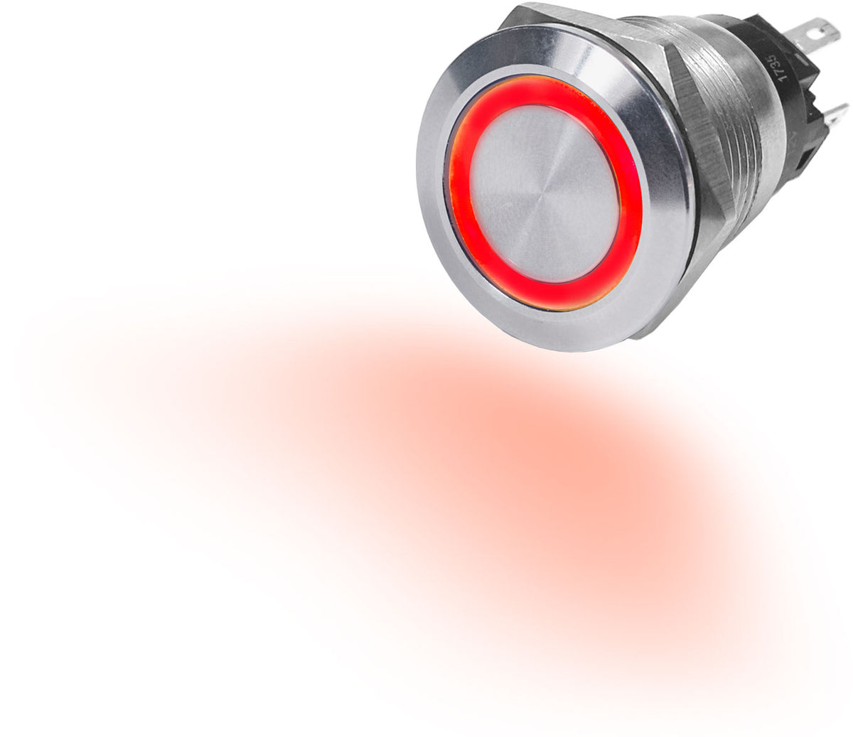 Blue Sea Systems 4163 Push Button Switch, Red LED, OFF-(ON) Momentary, 10 Amp