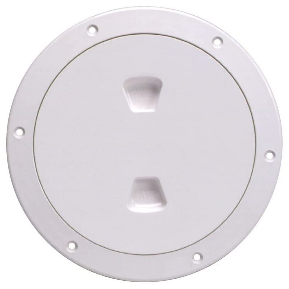 Beckson Marine 6" Screw-In Deck Plate, Smooth Head - Available in Black or White