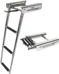 JIF Marine FOG4 4-Step Under Platform Sliding Boat Ladder, Stainless Steel 316
