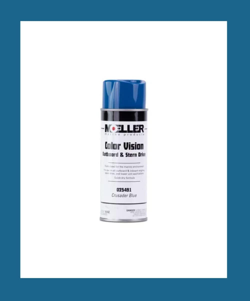 Moeller Engine Spray Paint, Crusader Blue, Marine Formulated Aerosol, 12 Fluid Ounces