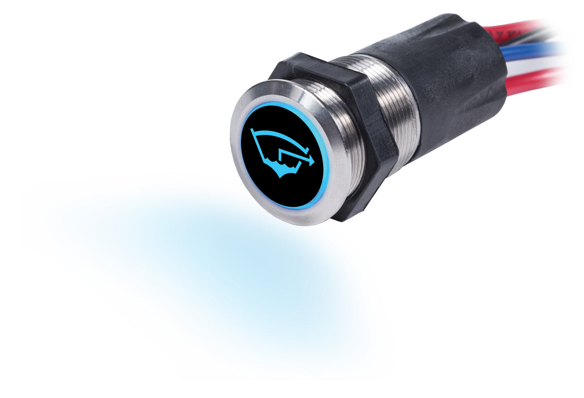 Blue Sea Systems 4181 15A Backlit Push Button Switch - OFF-(ON) Momentary, Blue/Red LED