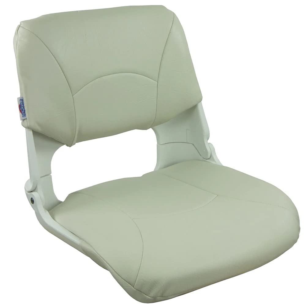 Springfield 1061025 Skipper Folding Boat Seat, White Shell with White Cushion