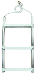 JIF Marine 3-Step Rope Boat Ladder, Anodized Aluminum Frame, 250 lb Capacity, Model EOO3