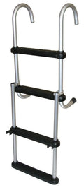 JIF Marine ASC5 5-Step Folding Pontoon Ladder, Removable Aluminum Boat Ladder