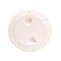 Beckson Marine 4" Smooth Center Screw-Out Deck Plate - Available in Beige and White