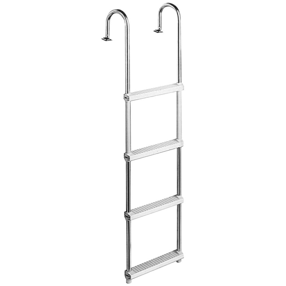 Garelick 15240-G 4-Step Pontoon Swimming Ladder, Anodized Aluminum, Side Gate or Transom Mount