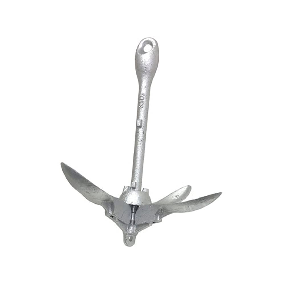 Gen3 Marine 5-5004 Galvanized Folding Grapnel Anchor, 5.3 lb, Four-Prong Design