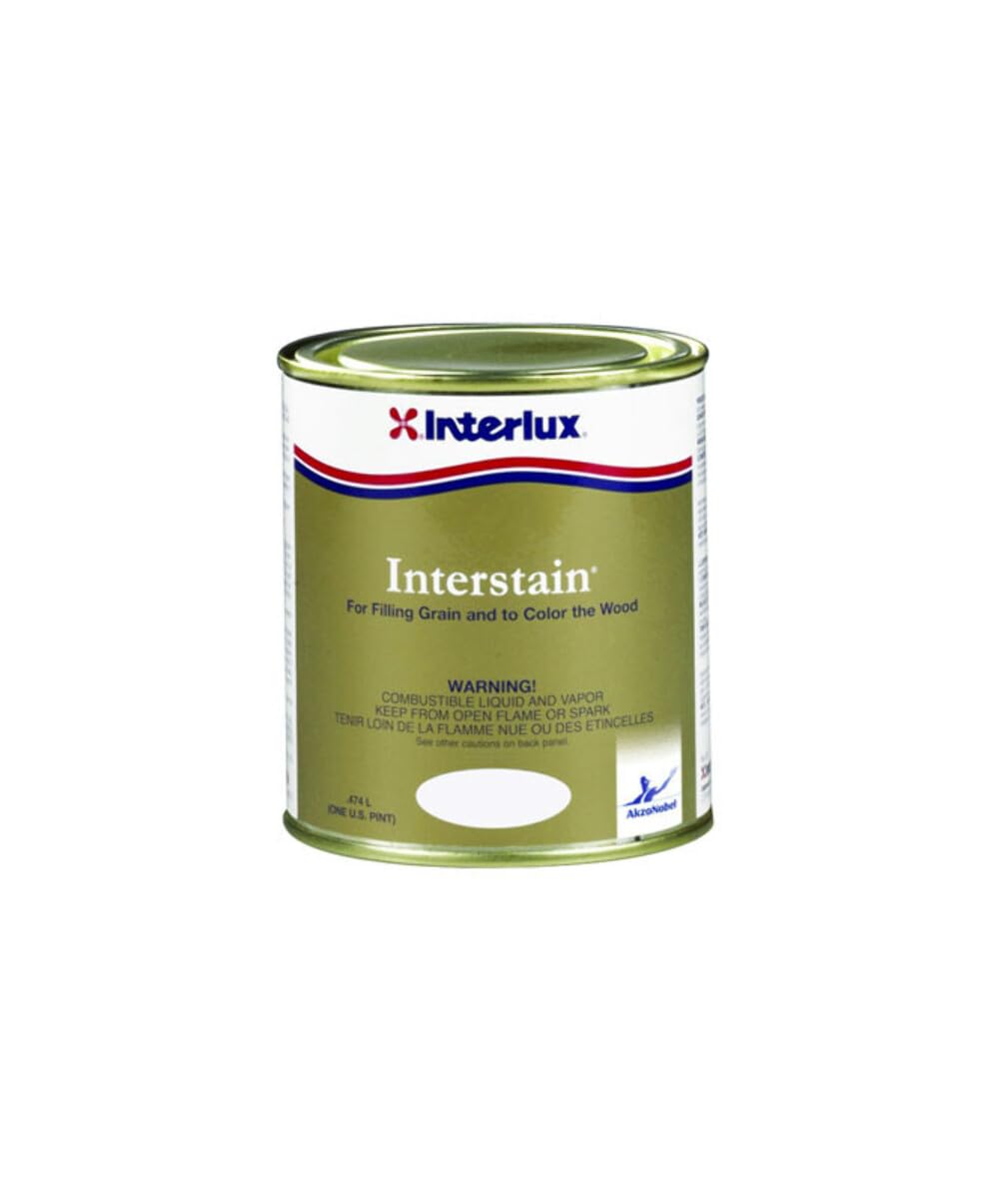 Interlux Interstain Red Mahogany Penetrating Wood Stain, Pint (MPN 5608420) for Interior and Exterior Marine Brightwork