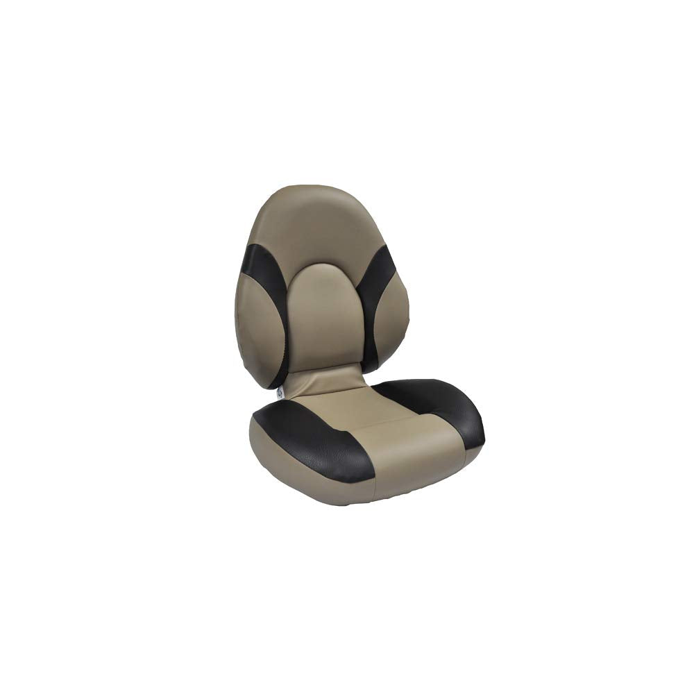Gen 3 Marine Centric Folding Boat Seat, Khaki/Ebony, ABYC H-31 Rated, 4-Bolt Pedestal Mount