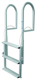 JIF Marine DJX3-W 3-Step Retractable Dock Ladder, 4 Inch Wide Steps, 750 lb Capacity