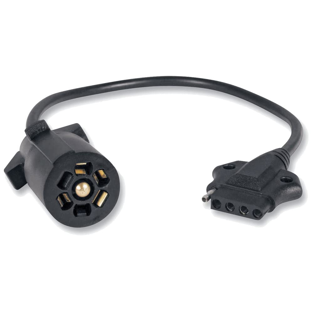 Optronics A57WH 5-Flat to 7-Round Trailer Wiring Adapter, 16 Inch Cable