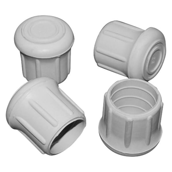 Taylor Made Products Rubber Chair Tips 96024, Fits 7/8 Inch Tubing, White, Pack of 4