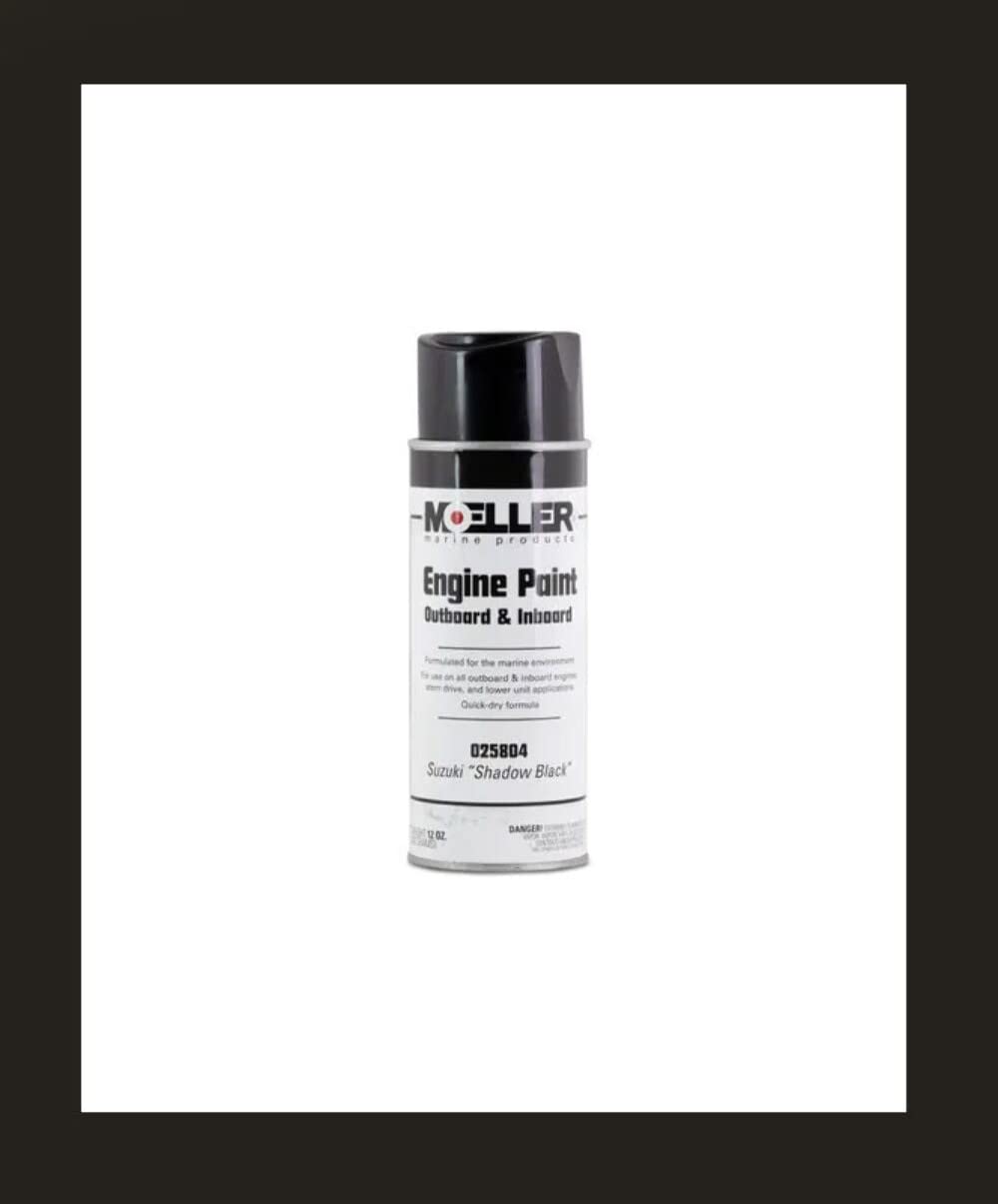 Moeller Marine Engine Spray Paint, Suzuki Shadow Black, Part No. 025804, 12 oz