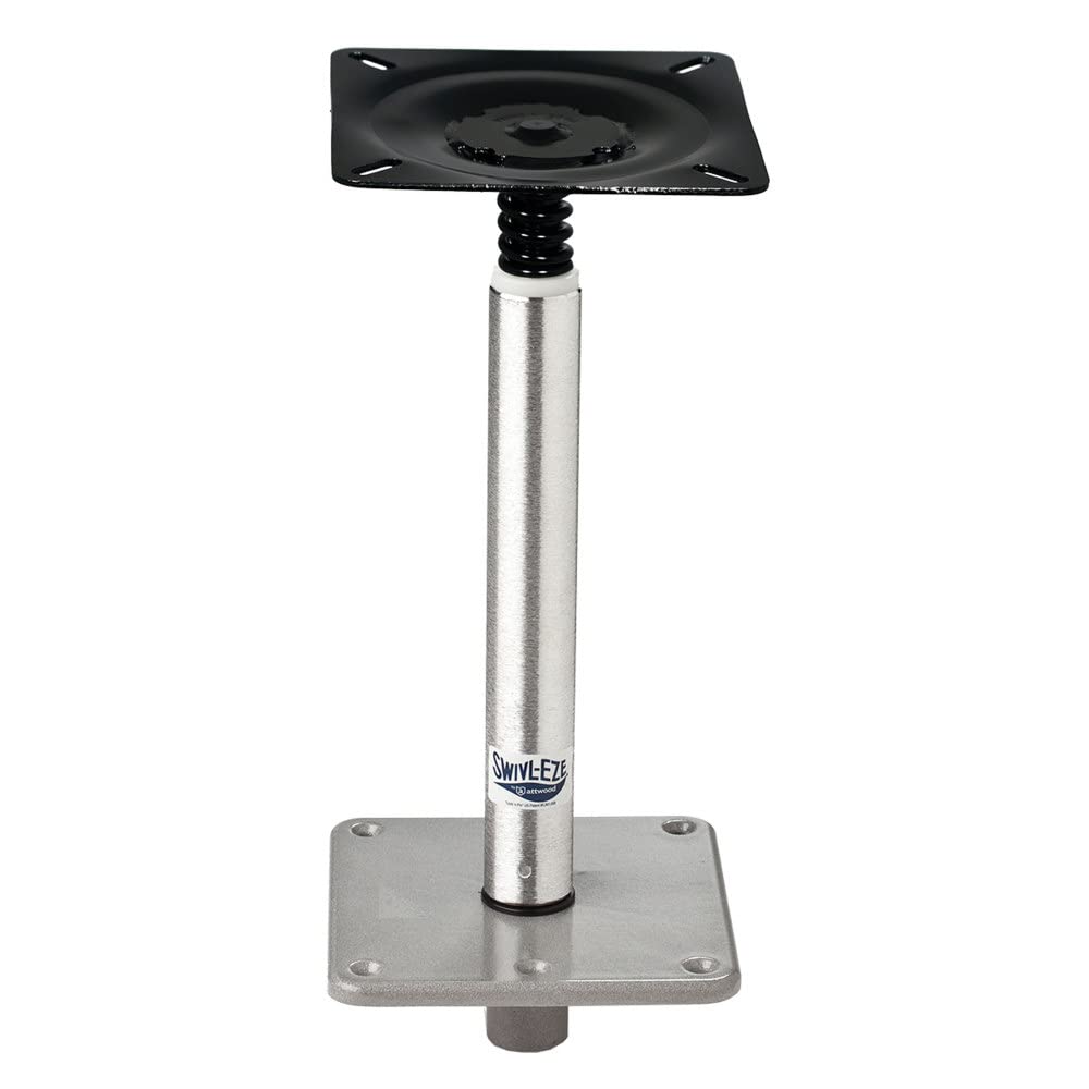 Attwood Swivl-Eze 075 Boat Seat Pedestal Kit 97750-7, Satin, 13 Inch Aluminum Post with 7 x 7 Inch Base