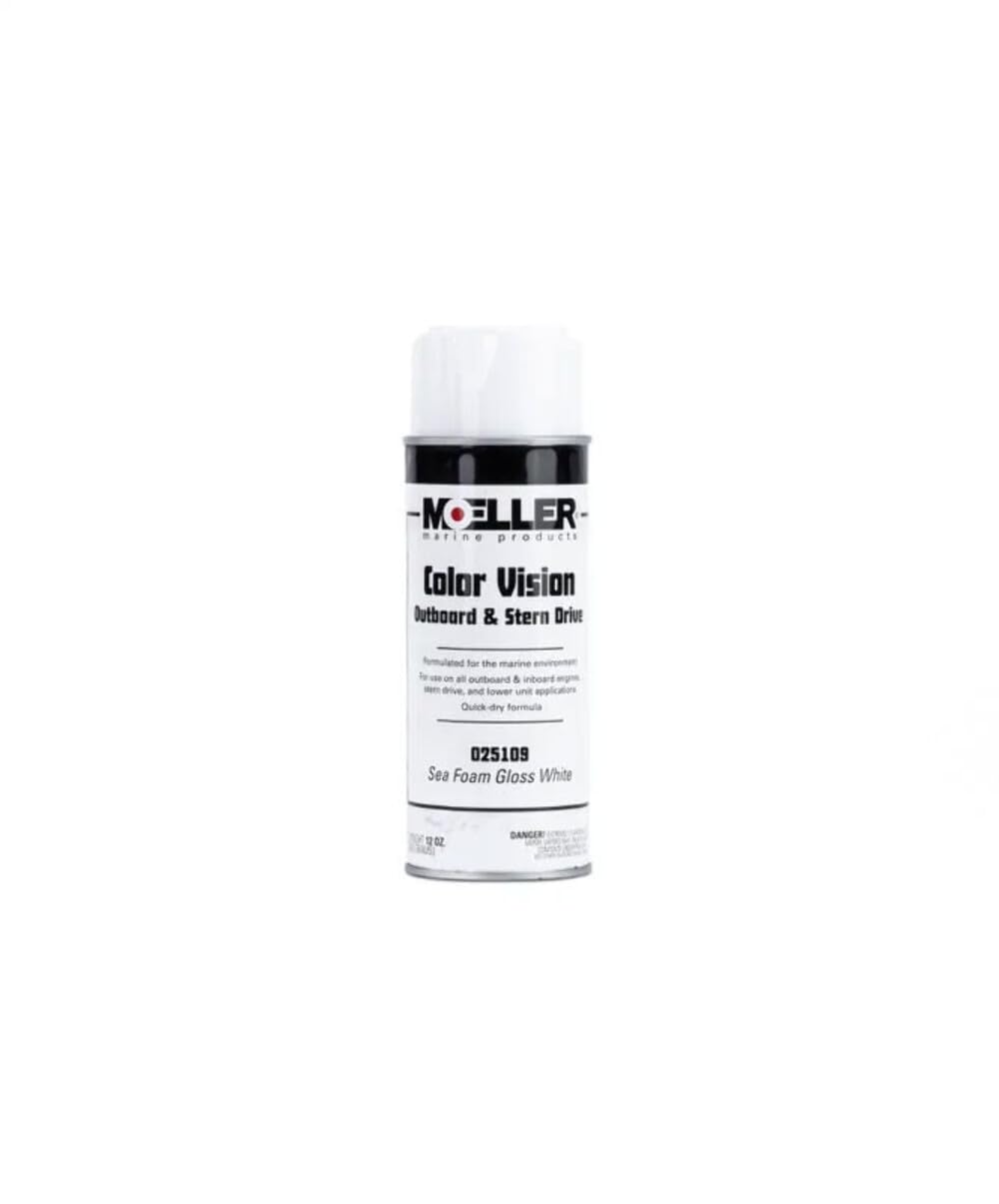 Moeller Marine Color Vision Engine Paint, Sea Foam Gloss White, 12 oz Aerosol Spray (025109)