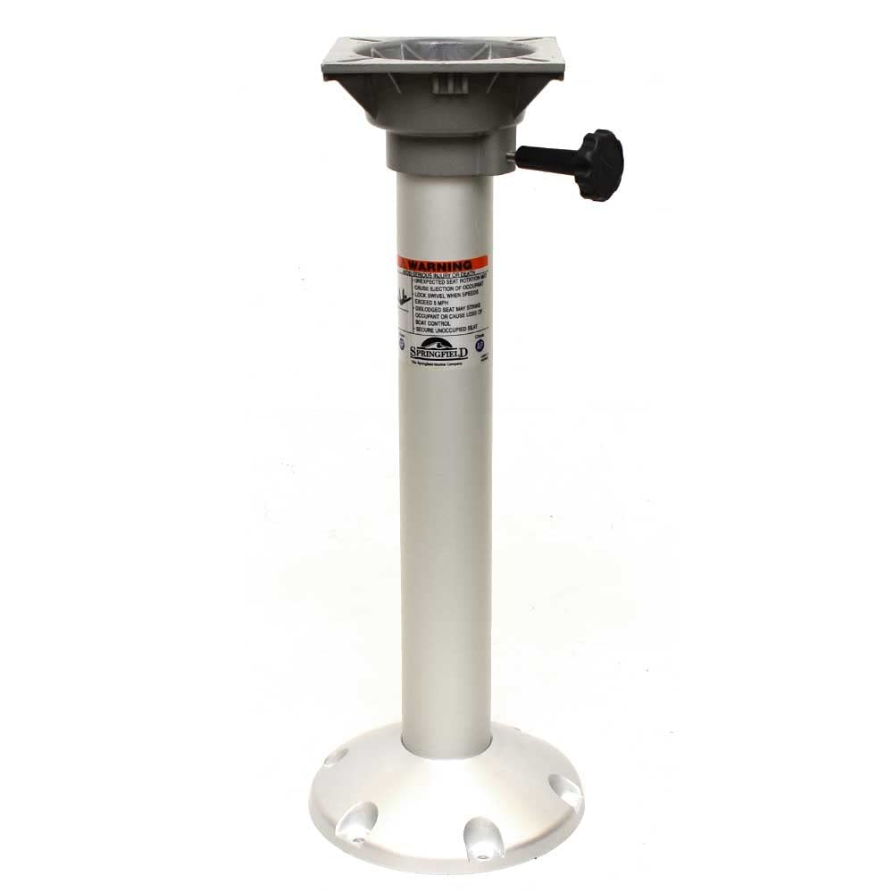Springfield 1240639 Fixed-Height Boat Seat Pedestal, 24 Inch, Cast Aluminum, Quad-Action Swivel