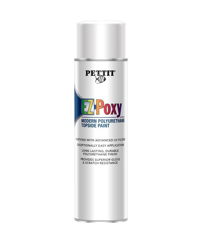 Pettit EZ-Poxy White Aerosol Topside Paint, One-Part Polyurethane Gloss Enamel, 15.87 oz