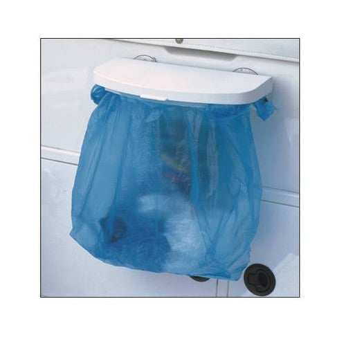 Boatmates Trash Stasher-Bagger for Boats, White Resin Cockpit Trash Holder, 12 x 5.5 x 3 Inches