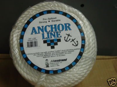 Aamstrand 3/8 Inch Twisted Nylon Anchor Line - Available in 100' to 200' Lengths, White