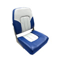 Gen3 Marine Deluxe High Back Folding Boat Seat, Gray/Blue, 5-1/4 Inch 4-Hole Mount