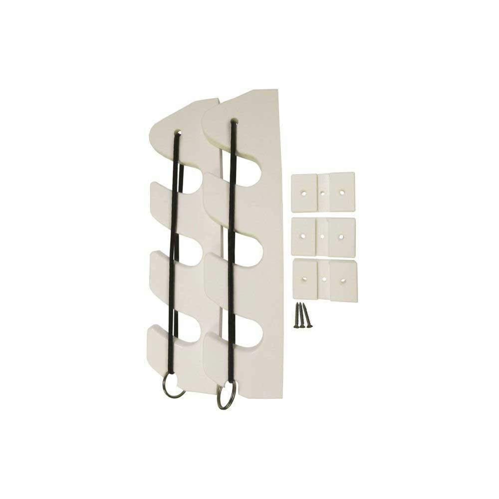 TACO Marine Bungee Rod Holder, Pair, White - Available in 2-Rod and 3-Rod