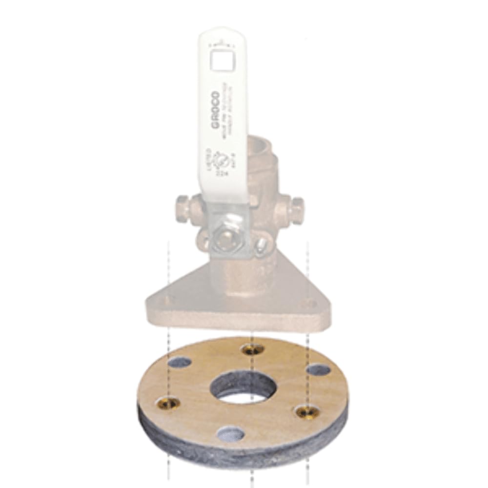 Groco BB-2 Seacock Backing Block, 1250-1500, Rigid Plastic Bulkhead Mount