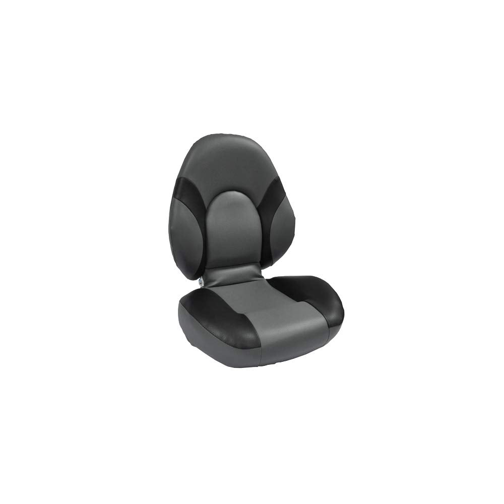 Gen 3 Marine Centric Folding Boat Seat, Dark Grey/Ebony, 4-Bolt Pedestal Mount