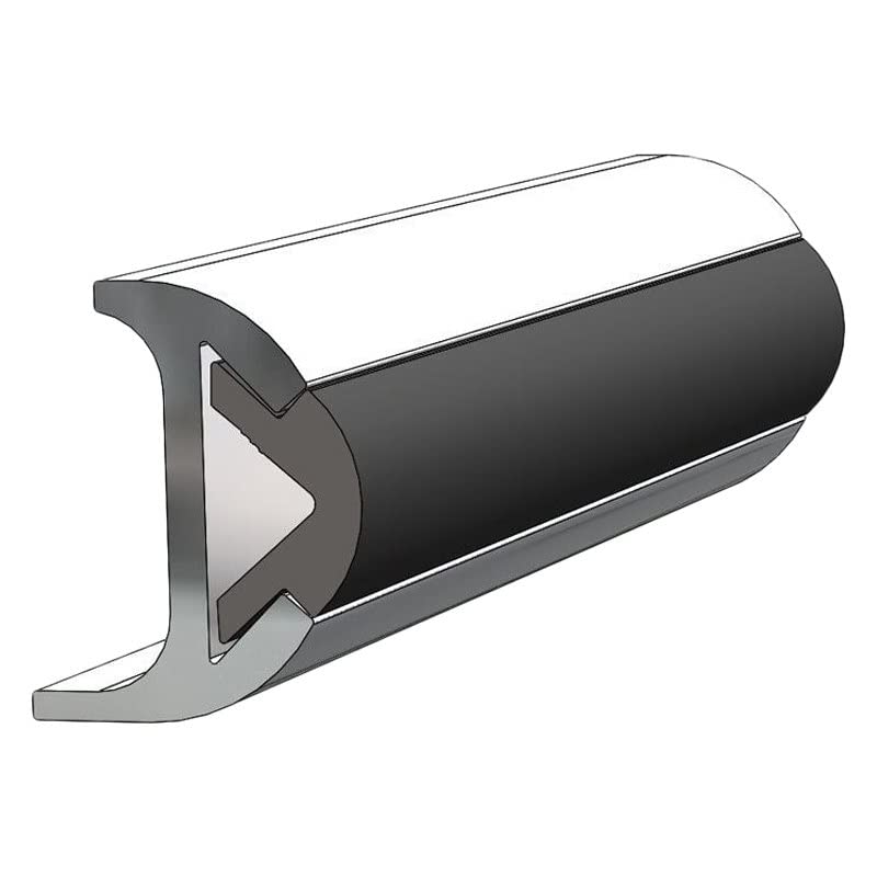TACO Metals Rub Rail Insert - Black Vinyl, Available in 1" x 70' and 1-13/16" x 1/2" x 50' Sizes