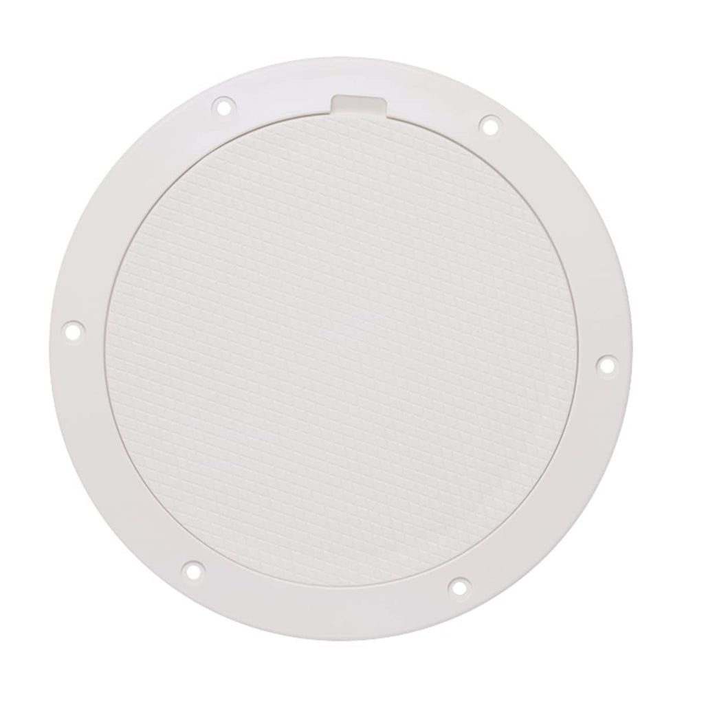 Beckson Marine 8" Pry-Out Deck Plate, DP85 Series - Black or White Diamond Non-Skid