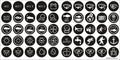 Blue Sea Systems 4230 Push Button Switch Label Kit, Black, 50 Icon Labels
