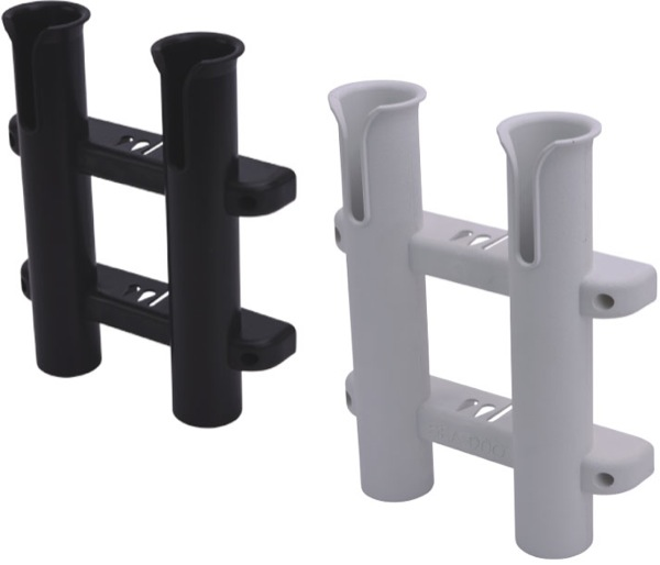Sea-Dog Two Pole Side Mount Rod Holder with Knife and Lure Holder - White, 325028-1