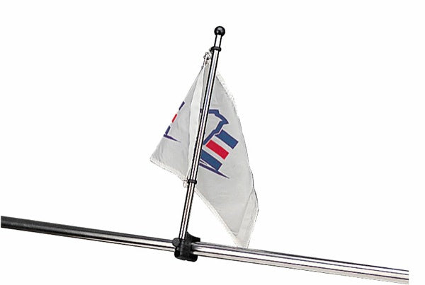 Sea-Dog Adjustable Rail Mount Flag Pole, 15-1/4 Inch, Fits 7/8 to 1 Inch Rail Tubing