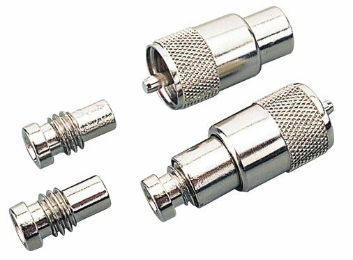 Sea-Dog 329901-1 UHF PL-259 Connector with RG-58/U Cable Reducer, Nickel Plated Brass