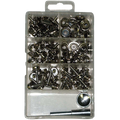 Sea Sense Canvas Fastener Kit, 101-Piece Chrome Plated Snap Kit for Boat Covers and Canvas