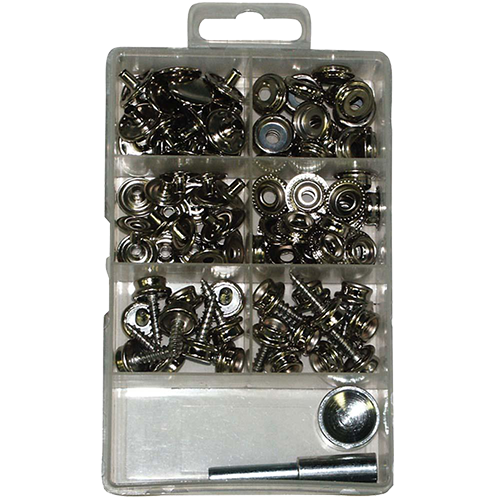 Sea Sense Canvas Fastener Kit, 101-Piece Chrome Plated Snap Kit for Boat Covers and Canvas