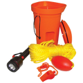 SeaSense Boat Bailer Safety Kit - 1.5 Liter Dry Storage with 50 Foot Rope, Float Buoy and Whistle