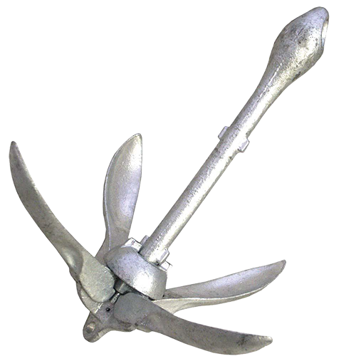 Sea Sense Folding Grappling Anchor - Galvanized Iron, Available in 3 lb and 5 lb