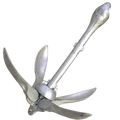 Sea Sense Folding Grappling Anchor - Galvanized Iron, Available in 3 lb and 5 lb