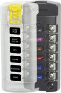 Blue Sea Systems 5035 ST Blade Fuse Block, 6 Independent Circuits, 100 Amp, with Cover