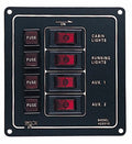 Sea-Dog 422010-1 Aluminum Vertical 4-Gang Switch Panel, 12 Volt 37 Amp, 4-7/8 x 4-1/2 Inch
