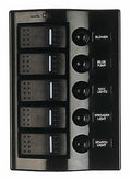 Sea-Dog Wave Rocker Switch Breaker Panel 425800-1, 5-Switch 12VDC Marine Panel with Decals