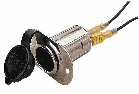 Sea-Dog 426053-1 12V Power Socket with Stainless Steel Mounting Plate