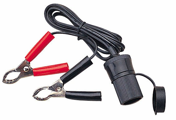Sea-Dog Power Socket with Battery Clips 426450-1, 12 Volt DC Accessory Adapter with 6 Foot Cord
