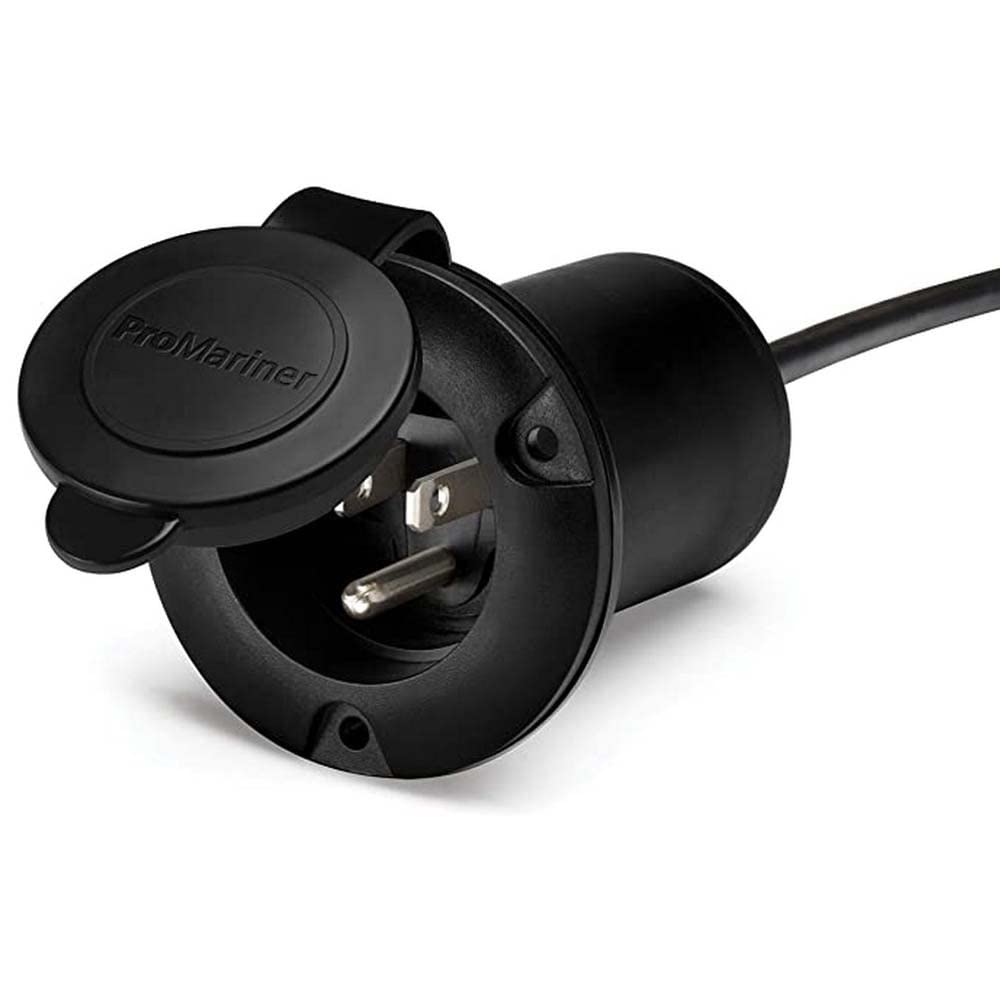 ProMariner Universal AC Plug Holder - Watertight 120V Shore Power Plug Mount, Black or White