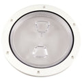 Beckson Marine 6 Inch Screw-Out Deck Plate, White with Clear Center - DP60-W-C