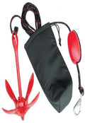 Airhead Jet Logic Complete Folding Anchor System, 4-Fluke Coated Anchor with 25 or 50 ft Rope for Boats and PWC