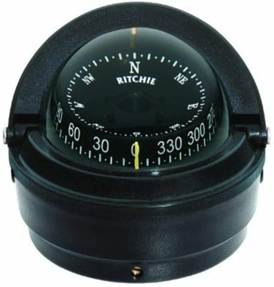 Ritchie Voyager S-87 Marine Compass, 3 Inch CombiDial, Surface Mount, Black