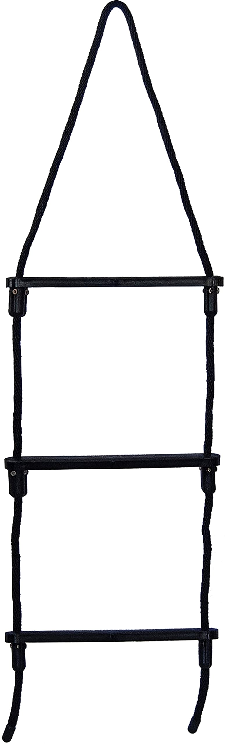 E-Z-TY 3-Step Rope Ladder, Black, Fully Assembled Portable Boat Ladder