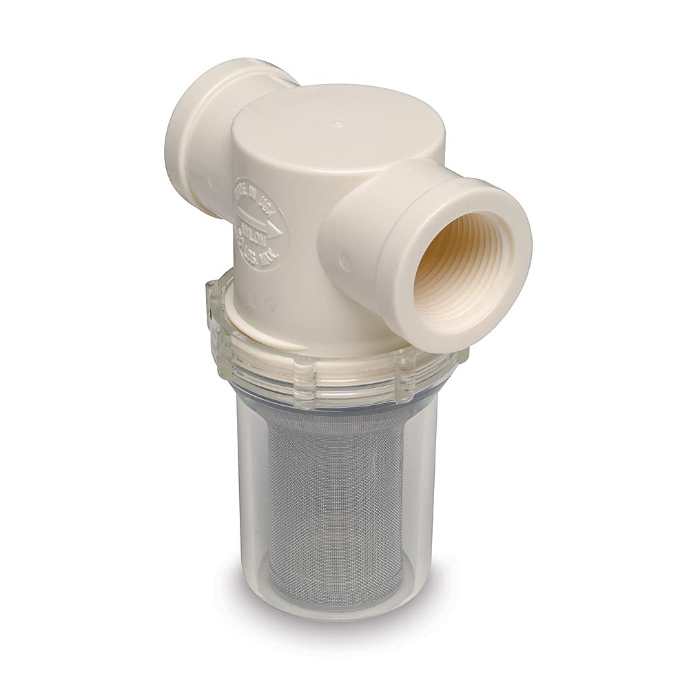 Shurflo Raw Water Strainer 253-321-01, 1 Inch with Bracket and Fittings, 50 Mesh