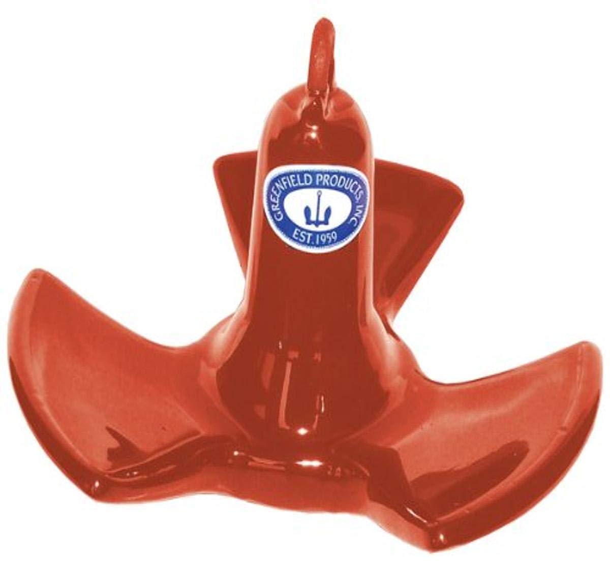 Greenfield Products 516-RD Vinyl Coated Tri-Fluke River Anchor, 16 lb, Red